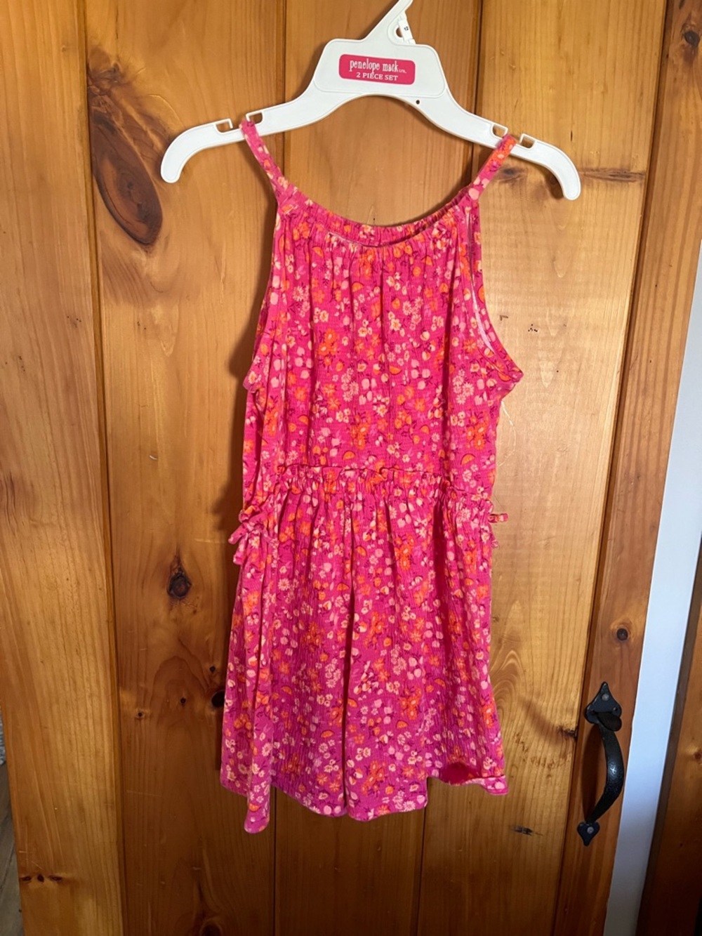 Carter's Pink & Orange Floral Girls' One-Piece Romper